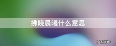 拂晓晨曦啥意思 拂晓晨曦什么意思