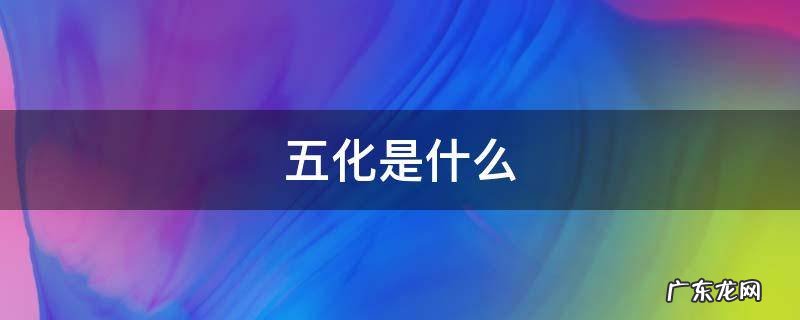 五化是什么 环境五化是什么