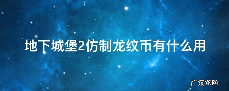 地下城堡2仿制龙纹币有什么用 地下城堡2仿制龙纹币怎么用