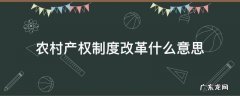 农村产权制度改革什么意思 农村土地产权改革是什么意思