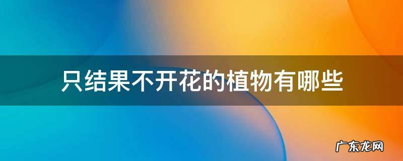 只结果不开花的植物有哪些 什么植物只开花不结果什么植物只结果不开花