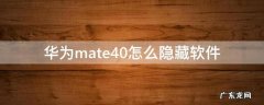 华为mate40怎样隐藏软件 华为mate40怎么隐藏软件