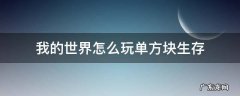 我的世界怎么玩单方块生存手机版 我的世界怎么玩单方块生存