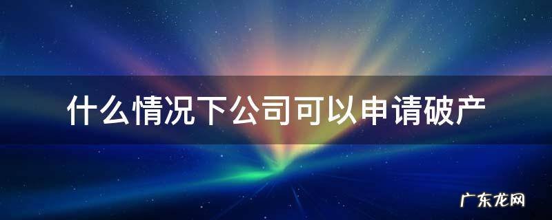 什么情况下公司可以申请破产 公司能申请破产吗?