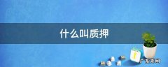 什么叫质押 什么叫质押?