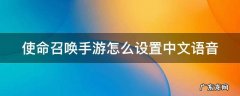使命召唤手游怎么设置中文语音 使命召唤手游在哪里设置语言
