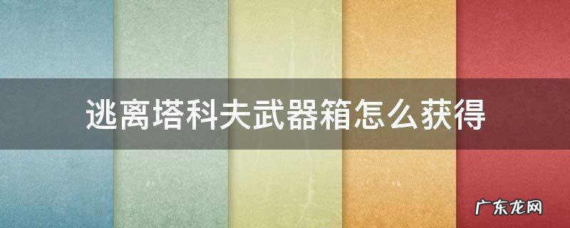逃离塔科夫装武器的箱子 逃离塔科夫武器箱怎么获得