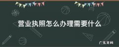 营业执照怎么办理需要什么 拿到营业执照后需要办理什么