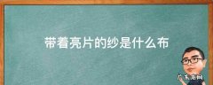 带亮光的布料 带着亮片的纱是什么布