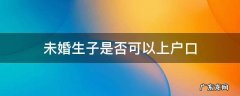 未婚生子是否可以上户口 未婚生子可以上户口吗