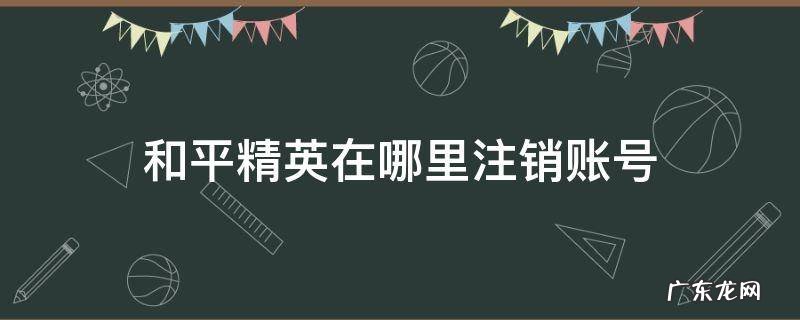 和平精英在哪里注销账号 和平精英咋注销账号