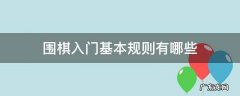 围棋入门基本规则有哪些 围棋的基本规则和入门