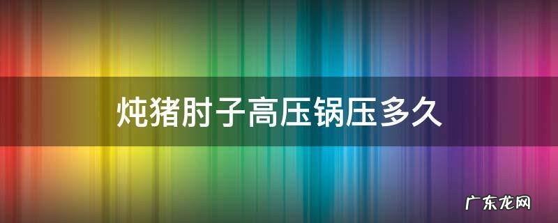 炖猪肘子高压锅压多久 炖肘子用高压锅压多长时间