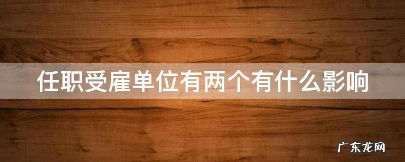 任职受雇单位有两个有什么影响 任职受雇单位有两个有什么影响