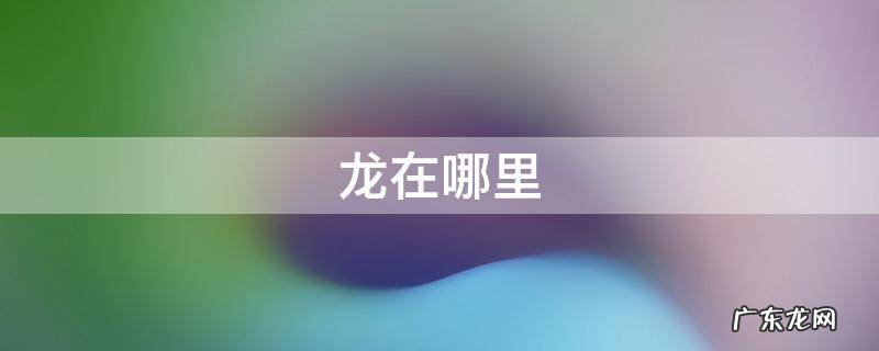 龙在哪里 龙在哪里生活
