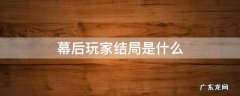 幕后玩家大结局剧情 幕后玩家结局是什么