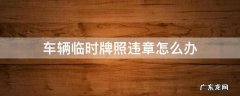 临时车牌违章了怎么处理 车辆临时牌照违章怎么办