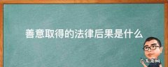 法律上的善意取得是什么意思 善意取得的法律后果是什么