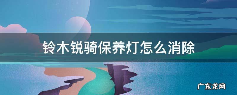 铃木2013锐骑保养灯归零方法 铃木锐骑保养灯怎么消除
