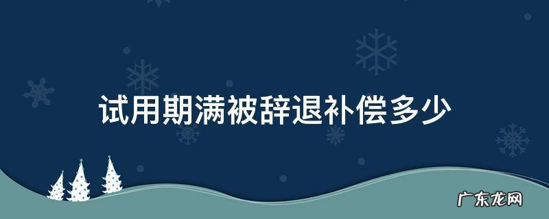 试用期被无故辞退补偿多少 试用期满被辞退补偿多少
