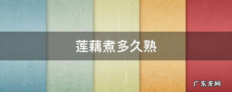 莲藕煮多久熟 莲藕煮多久煮熟
