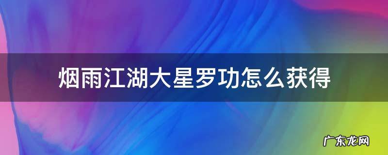 烟雨江湖大星罗功怎么获得 烟雨江湖大星罗能传功吗