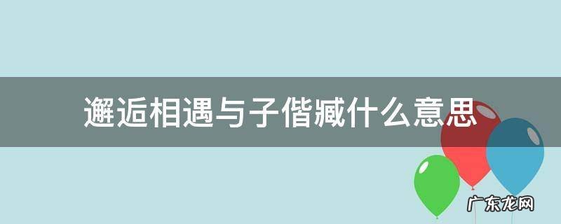 邂逅相遇,与子偕臧. 《诗经》 邂逅相遇与子偕臧什么意思