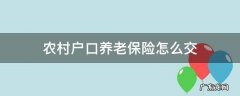 农村户口养老保险怎么交 农村户口养老保险怎么交电话是多少?
