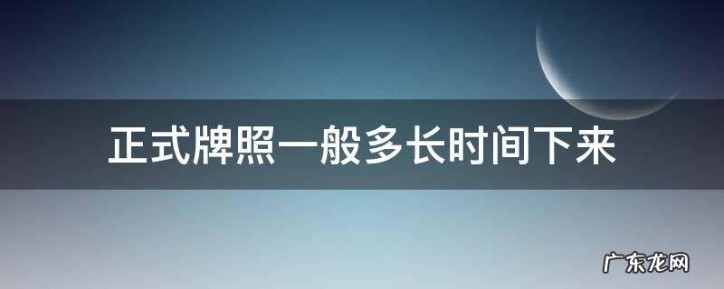 正式牌照一般多久下来 正式牌照一般多长时间下来