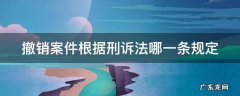 撤销案件刑诉法多少条 撤销案件根据刑诉法哪一条规定