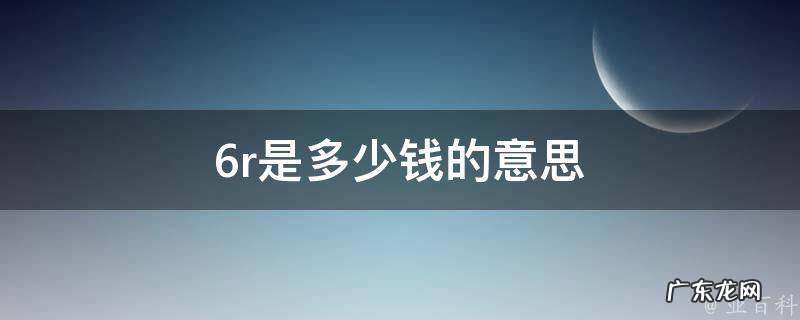 6r是多少钱的意思 6r啥意思