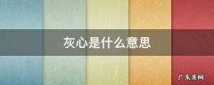 灰心的说里的灰心是什么意思 灰心是什么意思