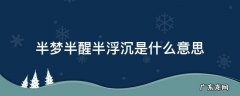 半梦半醒半浮沉 半梦半醒半浮沉是什么意思