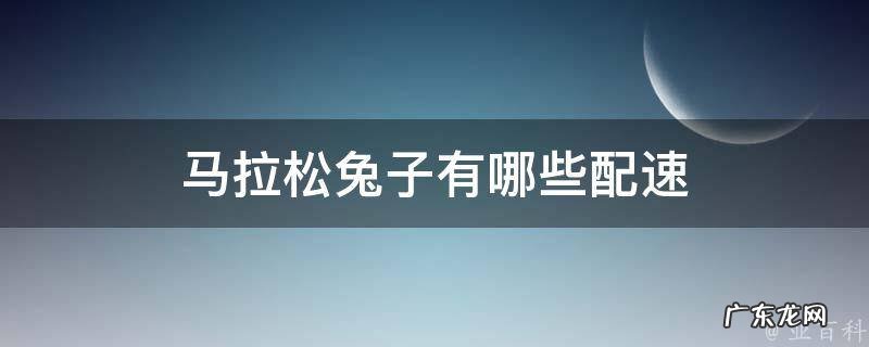 马拉松兔子配速多少 马拉松兔子有哪些配速