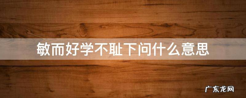 敏而好学不耻下问什么意思 敏而好学不耻下问什么意思30字