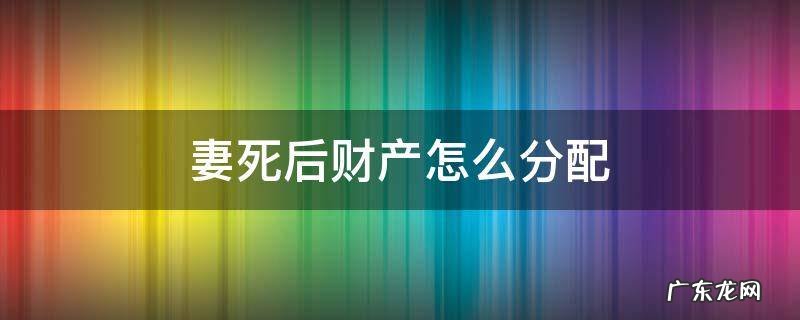 妻死后财产怎么分配