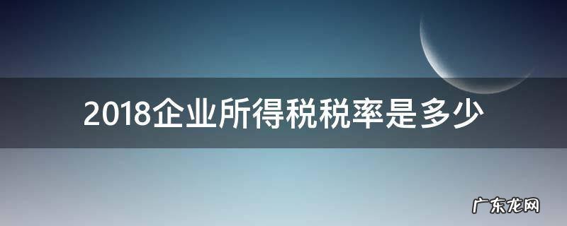2018企业所得税税率 2018企业所得税税率是多少