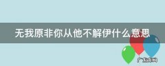 无我原非你从他不解伊什么意思 无我原非你的解释