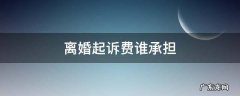 离婚起诉费谁承担 离婚起诉费由谁承担