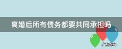 离婚后所有债务都要共同承担吗 离婚后所有债务都要共同承担吗知乎