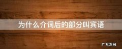 为什么介词后的部分叫宾语 为什么介词后的部分叫宾语语文