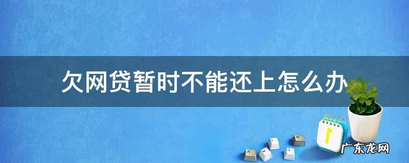 欠网贷暂时不能还上怎么办 网贷欠款暂时还不上