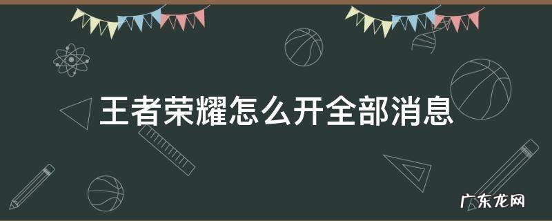 王者荣耀怎么开全部消息 王者消息如何开全部
