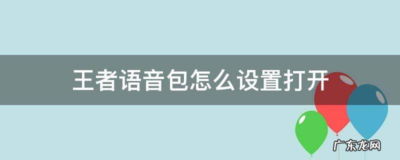 王者语音包在哪儿设置 王者语音包怎么设置打开