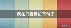 我在只看见仿写句子怎么写 我在只看见仿写句子