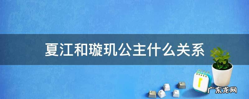 璇玑公主和夏江的关系 夏江和璇玑公主什么关系