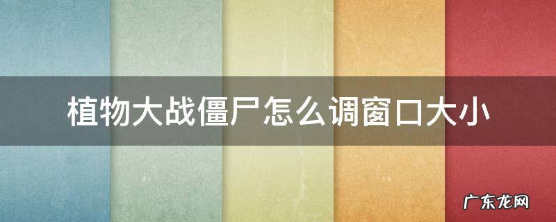 植物大战僵尸怎么调窗口大小 植物大战僵尸怎么调整窗口大小