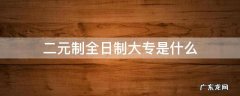 二元制全日制大专是什么 什么是二元制全日制大专学历