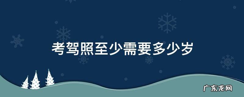 考驾照至少需要多少岁 驾照要多少岁才能考