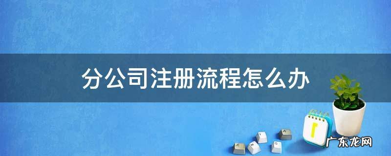 分公司注册流程怎么办 如何注册分公司流程